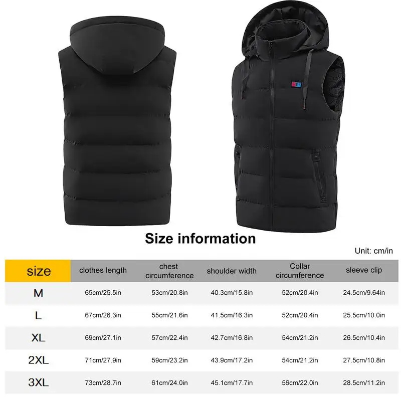 11 Areas Heated Vest Fleece Vest Electric Heating Jacket Adjustable USB Rechargeable Winter Thermal Vest Warm For Waist Shoulder