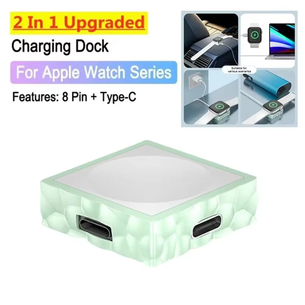 2 in 1 Charging Dock Stand 8 Pin Adapter Wireless Charger Accessories for Apple Watch Ultra 49mm/for Apple Watch Series 10 9 8 7
