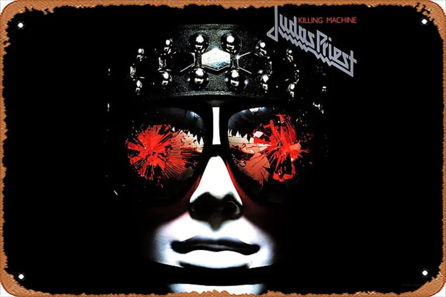 Muecddoa - Band (Music), Judas Priest, Album Cover, Hard Rock, Heavy Metal Vintage Poster 8x12 Inches Retro Vintage Metal Tin Si