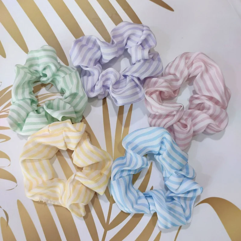 

2Pcs Minimally Striped Elastic Headband Fabric Children's Rubber Band Hair Band Hair Accessory Hair Tie Ponytail Rope