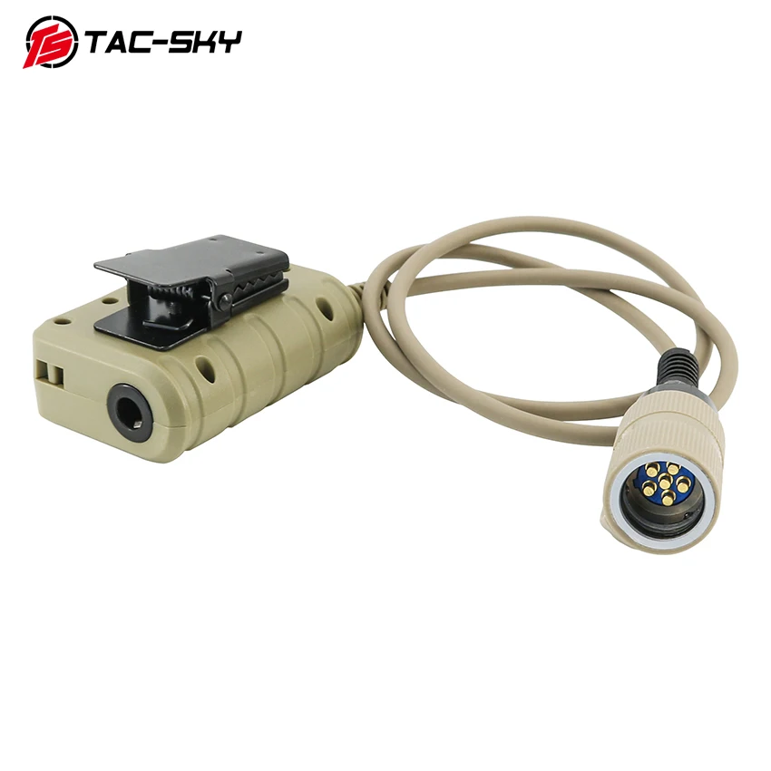 TS TAC-SKY 6-pin Extension Cable PTT Adapter with Conversion Cable for Tactical Headsets Mobile Phone for Music and Calls