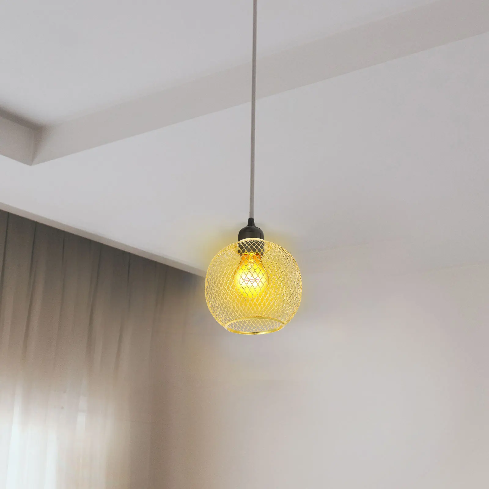 

Iron Wire Mesh Lamp Shade Modern Drum Light Cover For Floor Table Lamps Replacement Cage Ambient Lighting Fixture