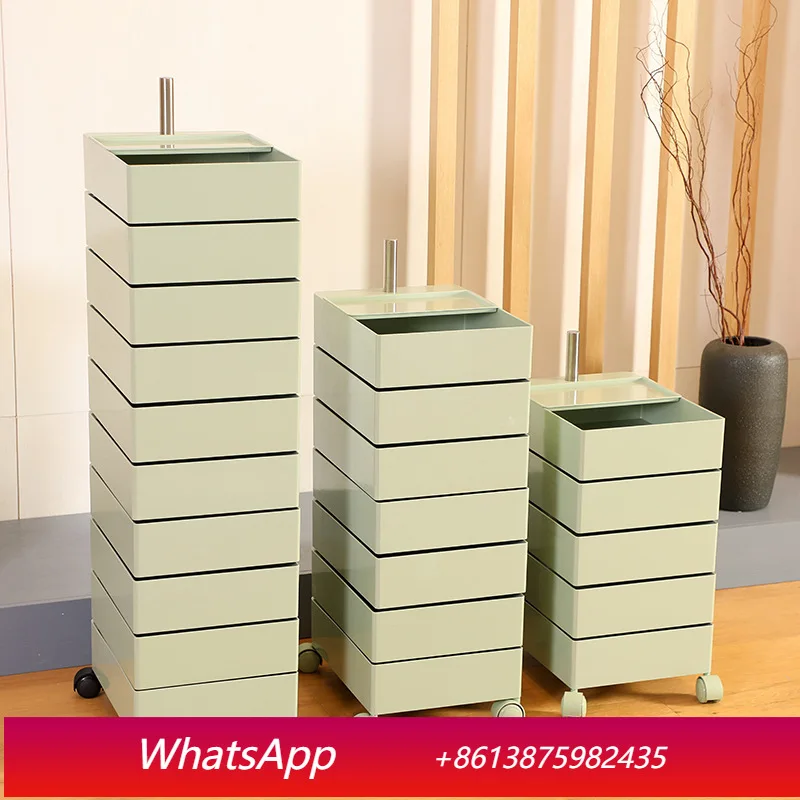LHC  Simple Rotary Storage Cabinet Removable Wheel File Storage Box Storage Organizing Cabinet