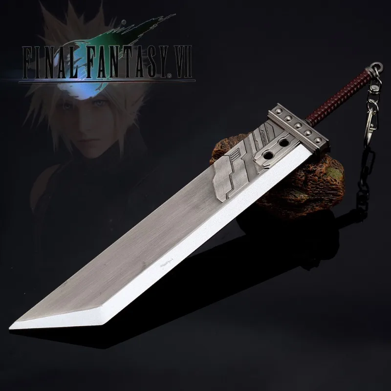 Espada Buster de 22cm, periféricos de juego, llavero de arma, tira de nube, tallado de precisión, arma de Metal, modelo, adorno, manualidades de decoración
