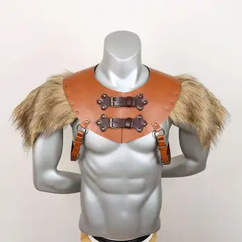 中世紀毛皮披風騎士角色扮演道具男士肩甲護具騎士萬聖節服裝角色扮演配件 8 最佳銷售 盔甲騎士 - №6
