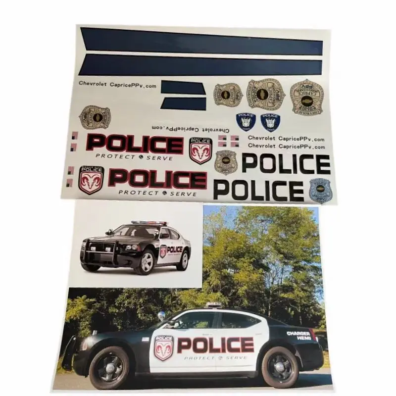 Original RC 1/10 SRT Challenger Police Car Sticker 911 Drift Short Truck Rally For Hsp Yokomo D5s Hpi Traxxas Tamiya - Image 3