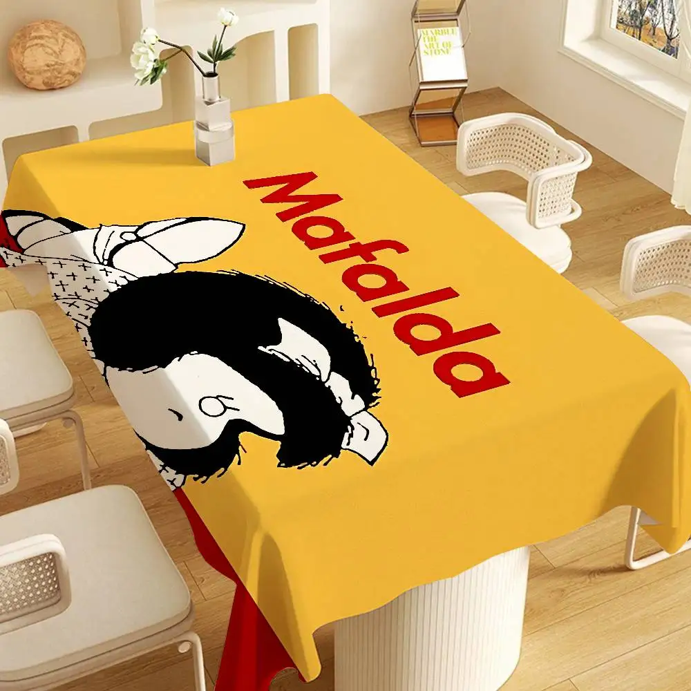 M-Mafalda Polyester Waterproof Tablecloth Bedside Table Dustproof Decorative Cloth Living Room Coffee Tablecloth