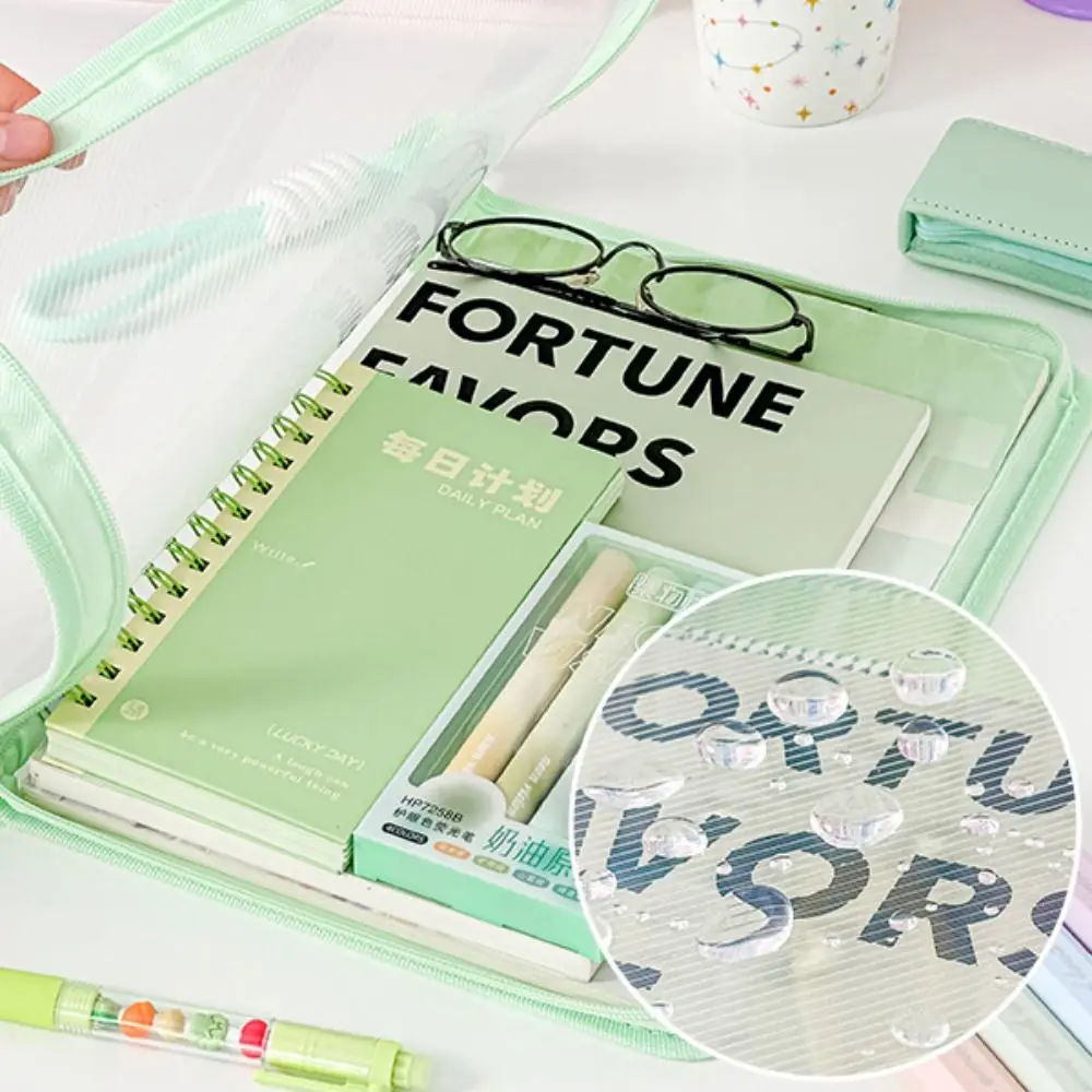 

with Clipboard A4 Folder Writing Pad Large Capacity File Folder Bag PP Transparent Stationery Organizer Pouch