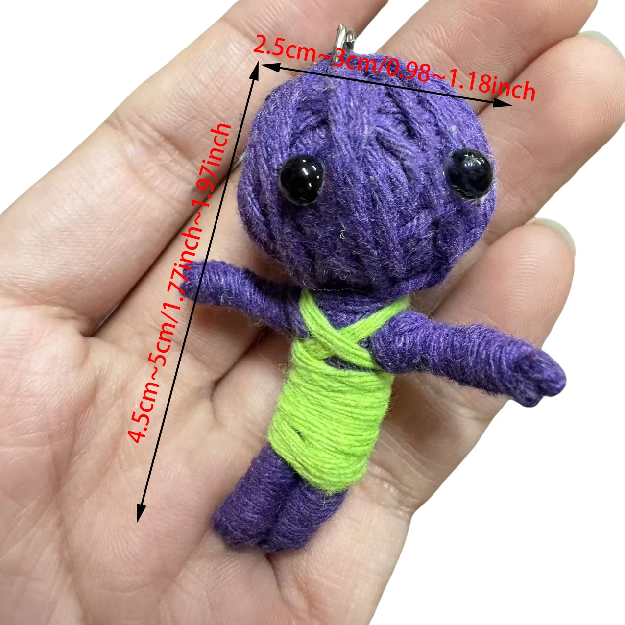 Top Selling Horror Mini Voodoo Doll Unique Wool Keychain Pendant with Hand Woven Design Needle Plush Toys Halloween Party Gifts