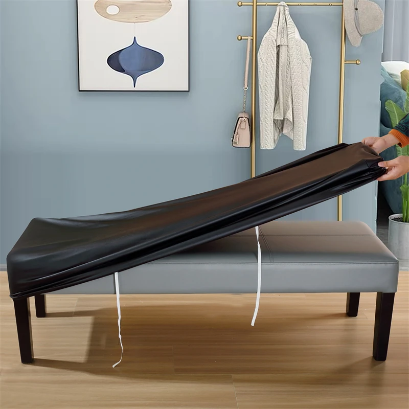 Bench Covers for Dining Room, Waterproof PU Dining Bench Cover, Removable Bench Covers, Stretch Washable Bench Seat Covers