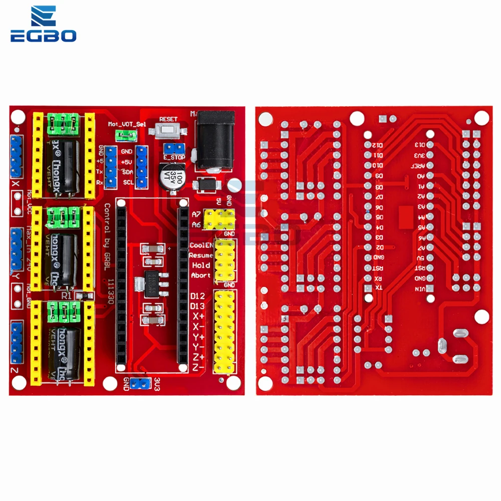 3DV4 CNC Shield V4 + Nano 3.0 + 3pcs DRV8825 Reprap Stepper Drivers Set For Arduino