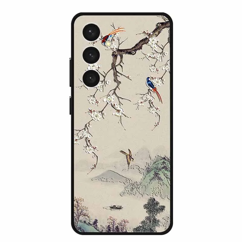 For Samsung Galaxy M14 4G Case 3D Relief Emboss Shockproof Black Silicone Soft Back Cover Case For Samsung M15 A55 5G Case Funda