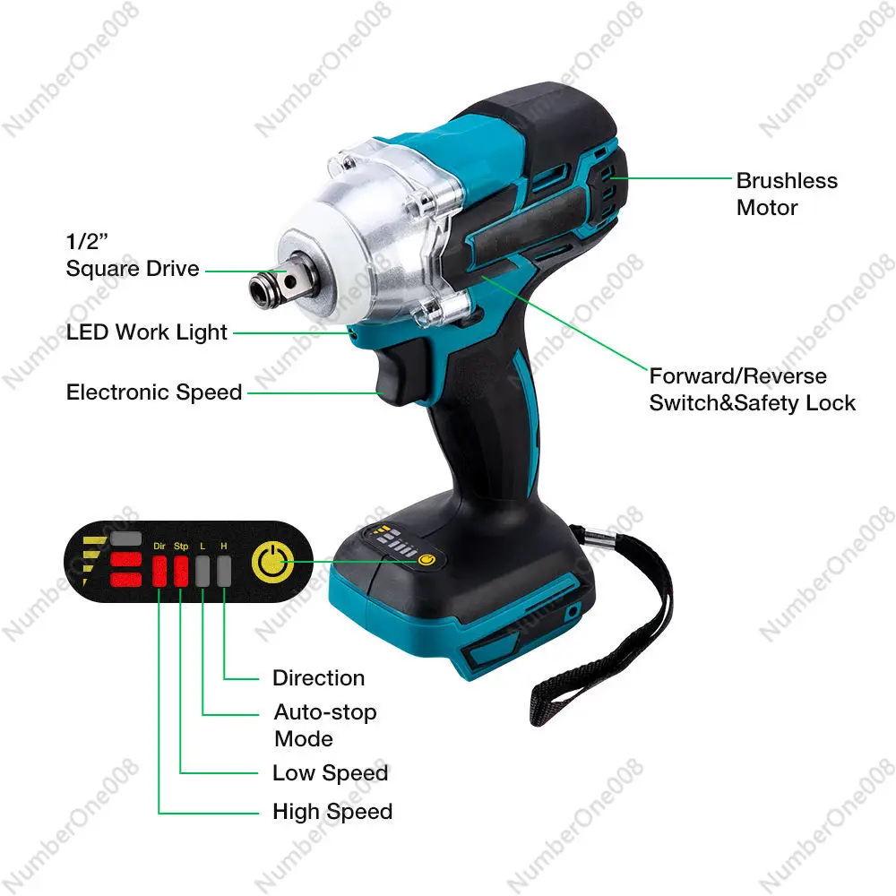 

Rechargeable Battery Cordless Power Screwdrivers High Torque Brushless Lithium Electric Impact Wrench Two Copies Per Set