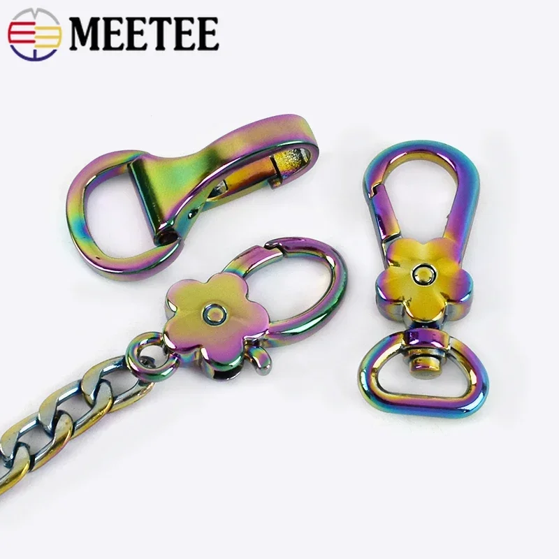 5/10/30Pcs Meetee Rainbow Metal Bag Buckle Keychain Handbag Chain Connect Swivel Clasp Belt Strap Hook Hardware Accessories