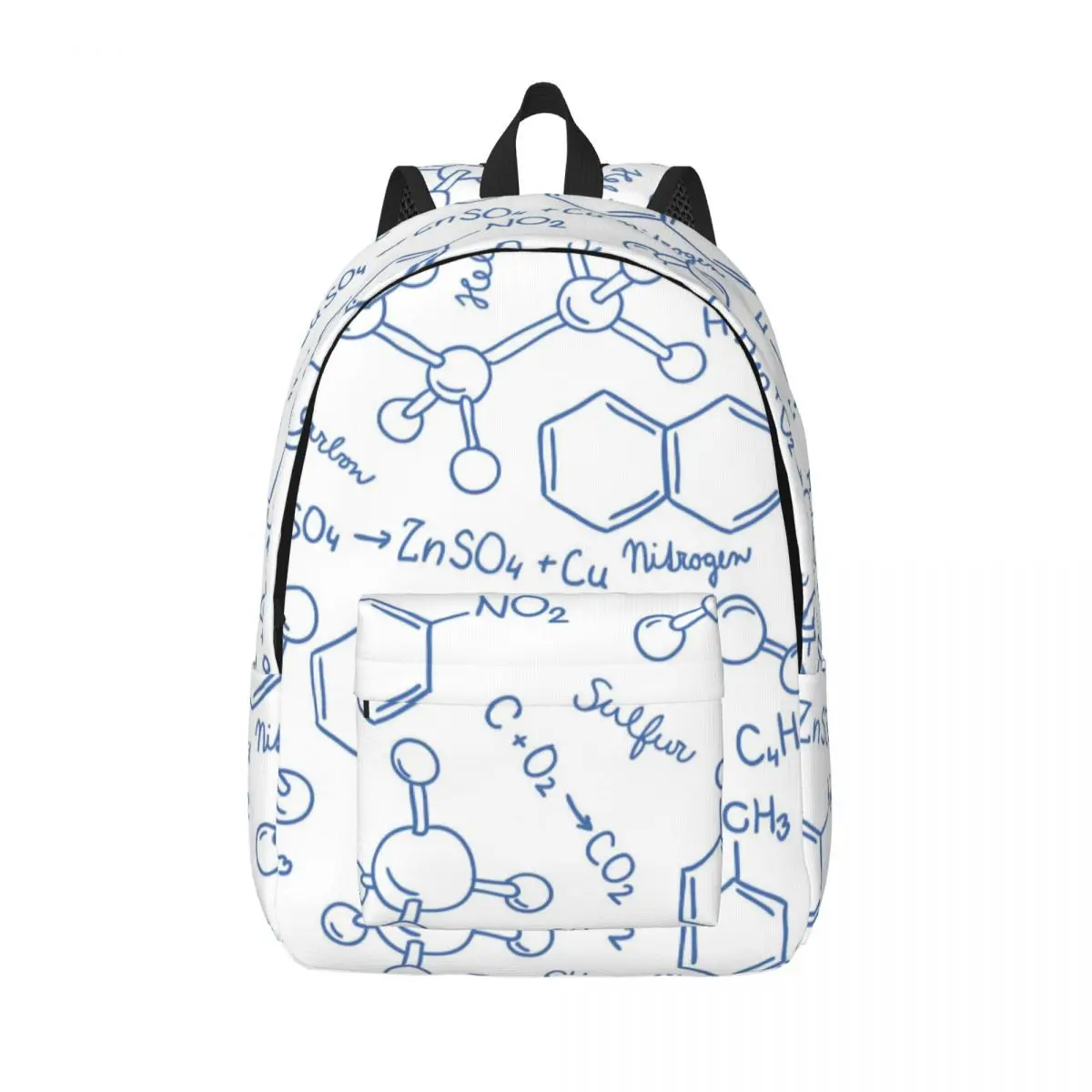 Mochilas de lona con patrón de química científica personalizadas para hombres y mujeres, bolsa de libros de moda para la escuela, bolsas de biología universitaria