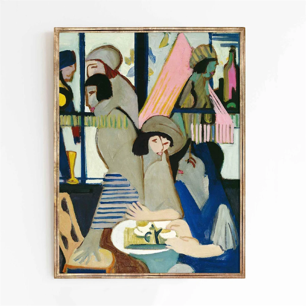 Abstract Woman Art Print Poster Mid-Century Modern Geometric Portrait Wall Art Prints Bengali Lady Indian Canvas Painting Decor