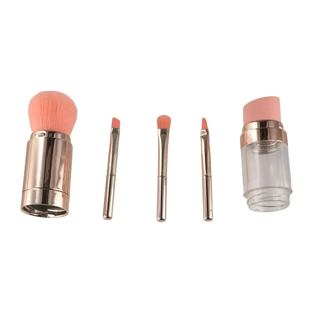 Splicing 5 in 1 Makeup Brush Dustproof Multifunctional Concealer Brush Eye Shadow Applicator with Protect Cap Lip Gloss Brush