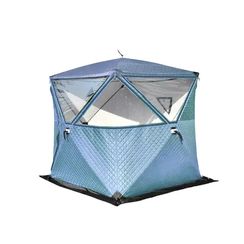 Outdoor Portable Folding Sauna Tent Ice Fishing Winter Camping Insulated Square Design 2-3 Person Capacity All Seasons