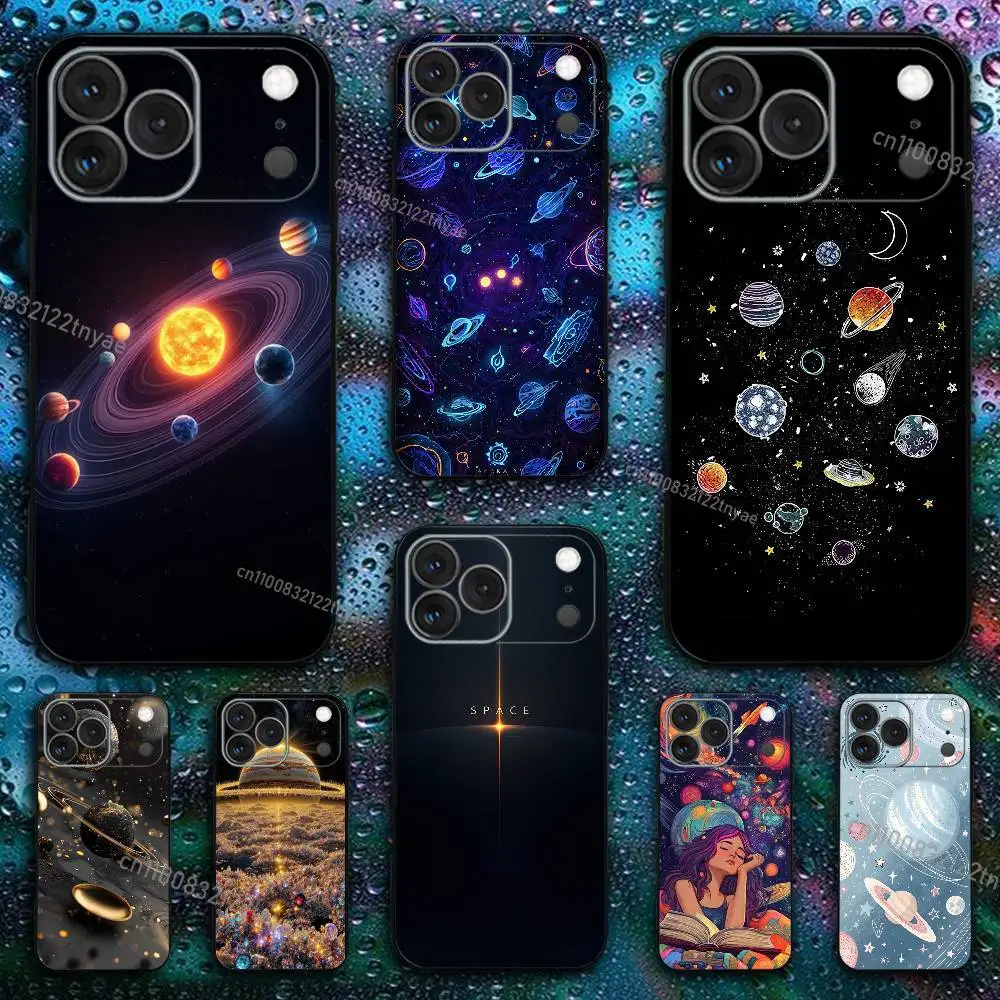 

solar system planets Phone Case For iPhone 17,16,15,14,13,12,11,Pro,X,XS,Max,XR,Plus,Mini Soft Silicone Black Shockproof TPU
