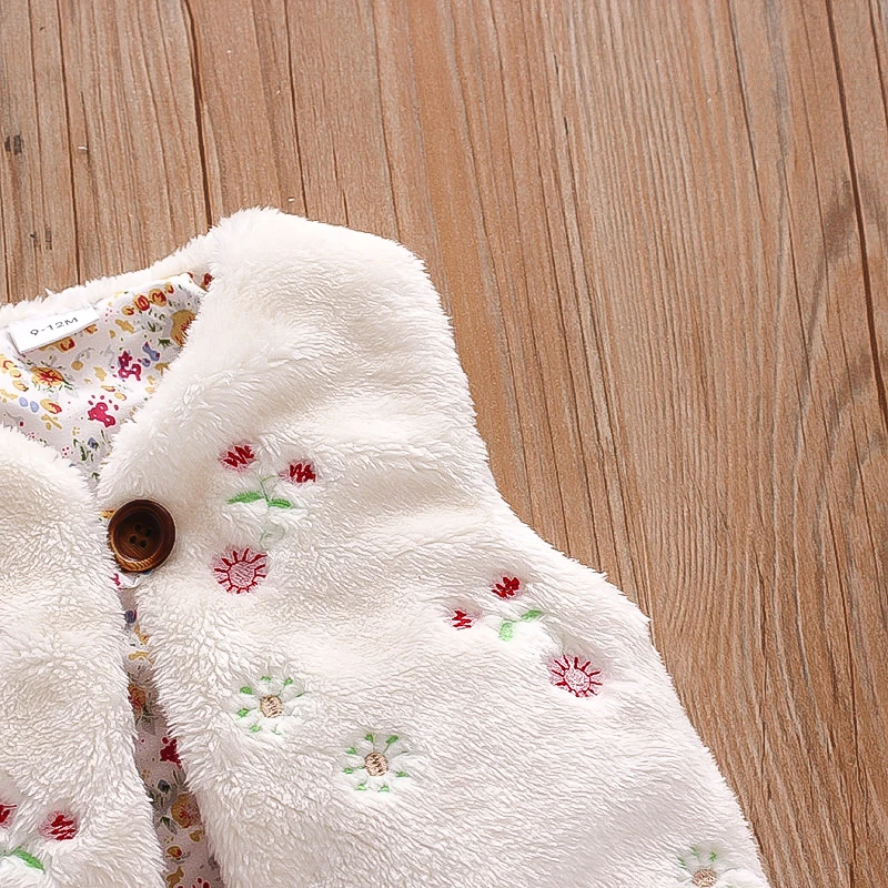 Imagen 5: Abrigo para bebé niña, otoño e invierno, estampado floral completo, chaleco cálido para niña, ropa linda para bebé niña