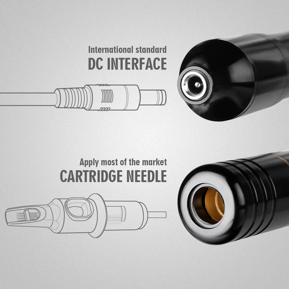 Professional Tattoo Pen Set with Power Supply and Tattoo Needle Adjustable Stroke Tattoo Body Art Set