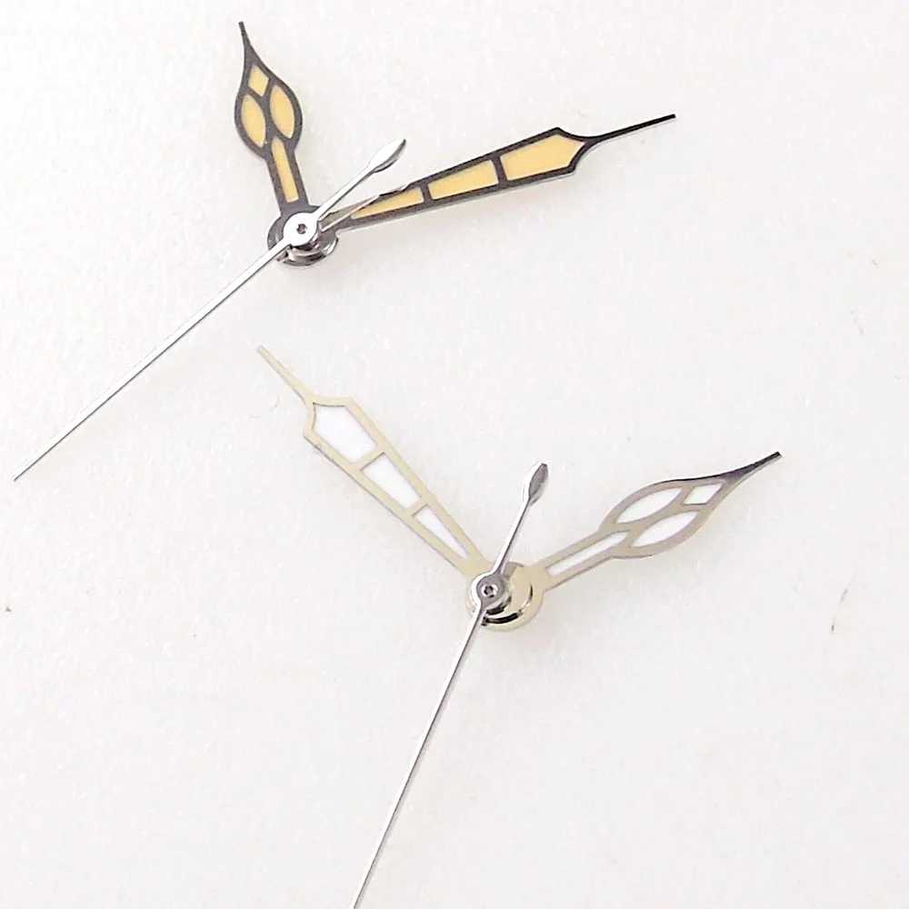 Yellow Watch Hand for NH35 NH36 7S36 7S25 7S35 6R15 4R15 4R35 ETA2824 PT5000 ST2130 Silver Edge Needle for S Diver Watch Mod