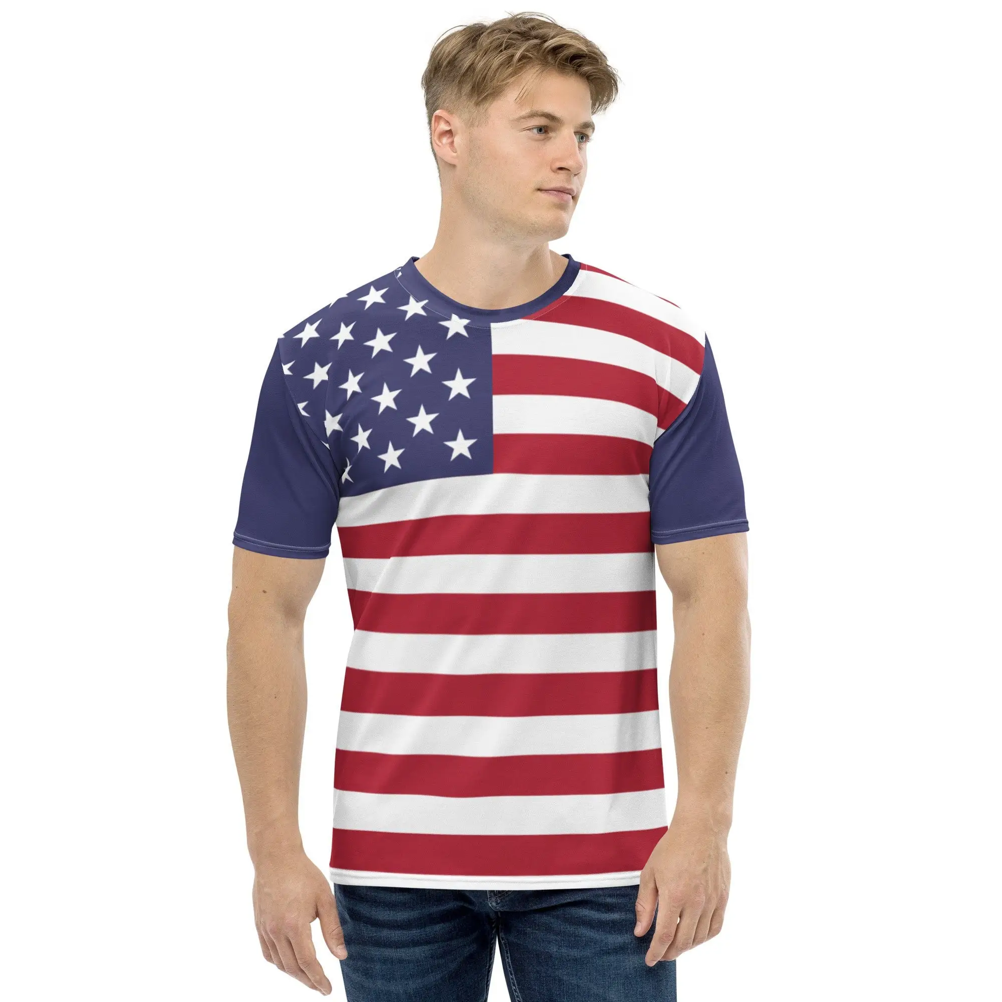 Men T-shirt Premium American Flag 3d Printed T Shirt Harajuku Casual Short Sleeve Tee Shirts Sport Tops