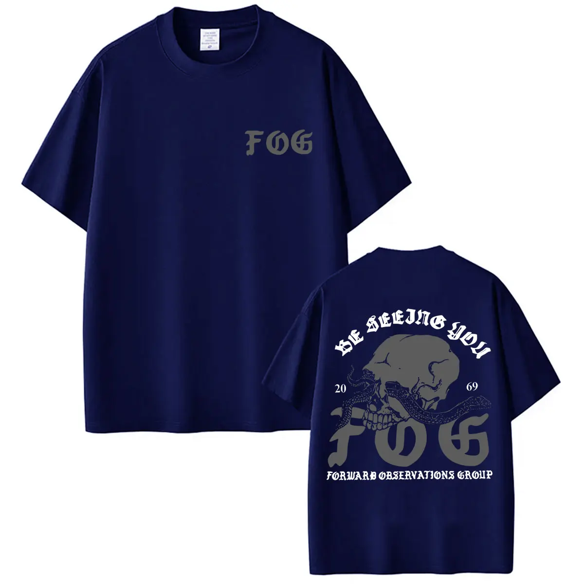 Forward Observations Group Vintage T Shirt Death Skeleton Satan Be Seeing You T-shirt Gothic Cotton Men Women Oversized T Shirts