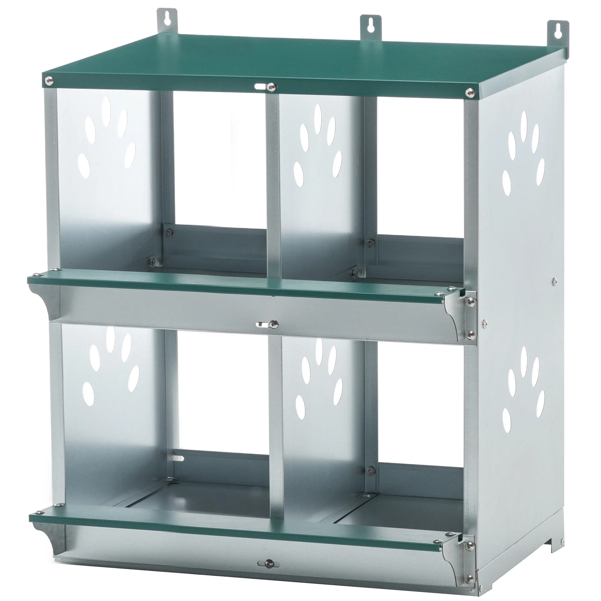 4 Compartment Chicken Nesting Boxes, Metal Nesting Boxes Wall Mount Chicken Egg Laying Box for Different Chicken Breeds