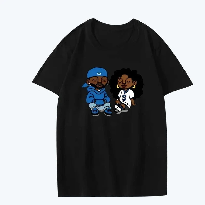 

Rap Singer Kendrick Lamar and SZA II's Men's and Women's 100% Pure Cotton Short-sleeved T-shirts Are Selling Well