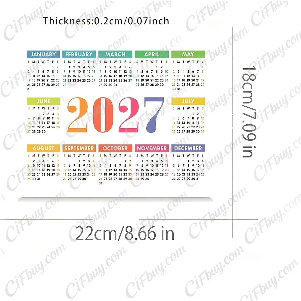 CIFbuy Mouse Pad Smooth Surface Fast Tracking Anti Slip Rubber Base Durable Desk Mat for PC Office Gamer 2027 December Calendar