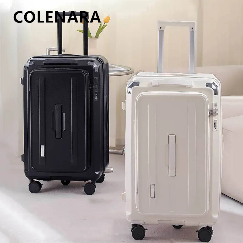 COLENARA حقيبة سعة كبيرة حقيبة تروللي بعجلات 20 بوصة طالب الصعود صندوق 24 "26" 28 بوصة الأسرة السفر أساسيات الأمتعة