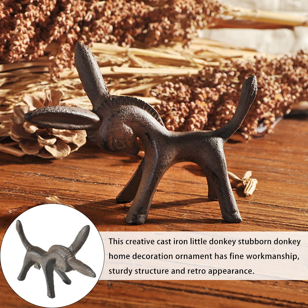 

Cast Iron Donkey Decoration Vintage Style Sturdy Animal Ornament for Home Office Desk Living Room Cabinet Festival Gift