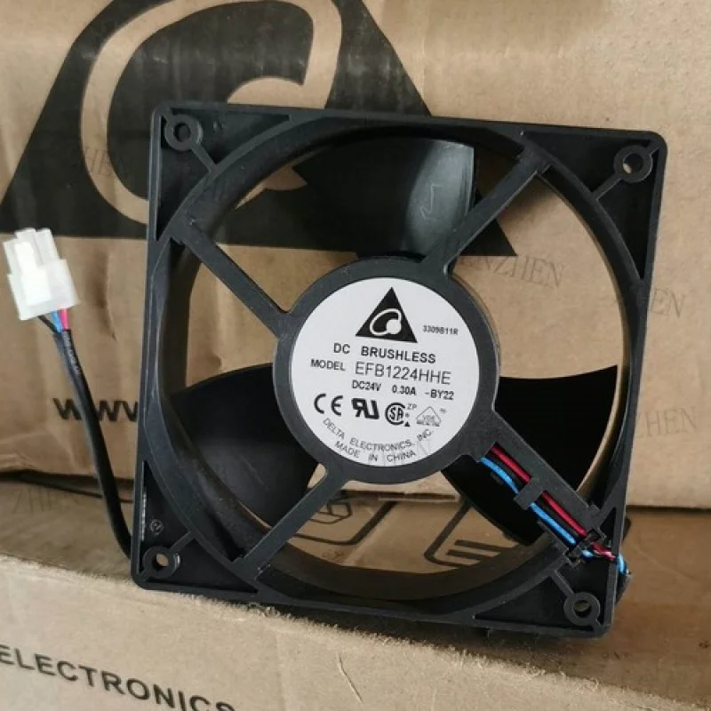 

Y 1PCS New for Delta EFB1224HHE DC 24V 0.30A 3-line Double Ball Cooling Fan # QW.