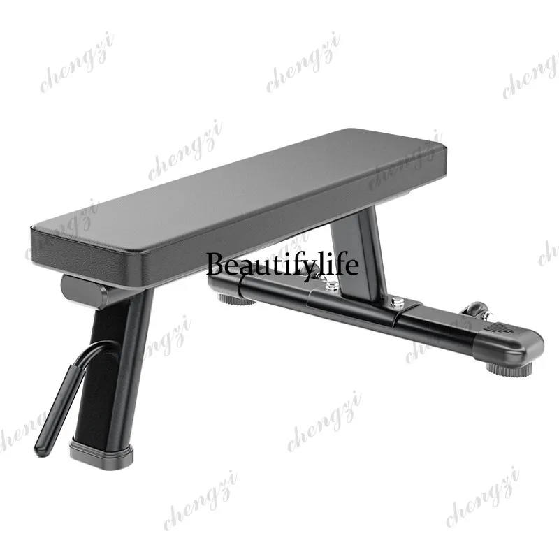 Professional commercial multi-functional flat fitness stool sit-up auxiliary chair dumbbell flat push training
