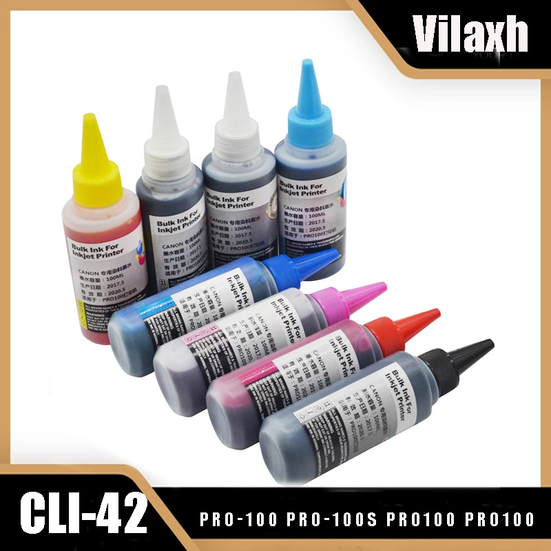 

Vilaxh 8 Color Cli-42 Refill Ink for Canon CLI 42 CLI42 Ink 800ml Compatible for Canon Pixma Pro-100 Printer