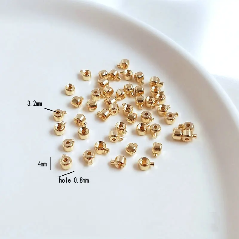 3.2MM 3.5MM 14K Gold Color Brass Clip Station Clasps Ball Snap Clasps Jewelry Making Supplies Diy Findings Accessories