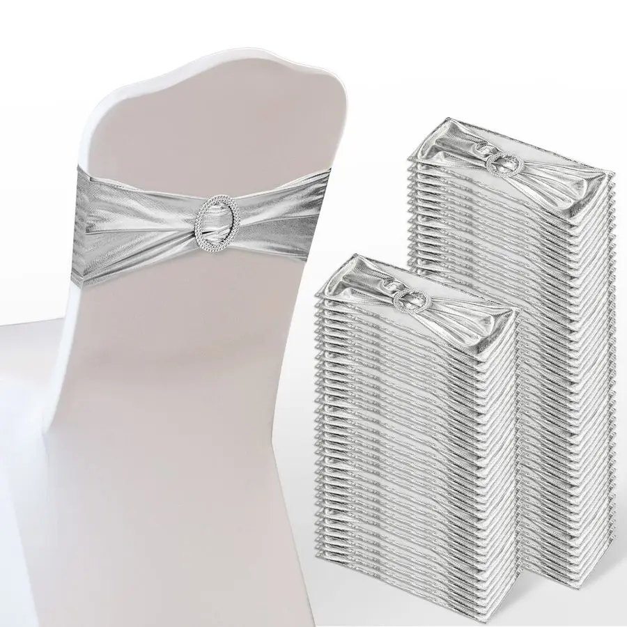 

120 штук эластичных лент для стульев из спандекса с пряжками, банты для декора стульев на свадьбу, в отель, на банкет, для мероприятий