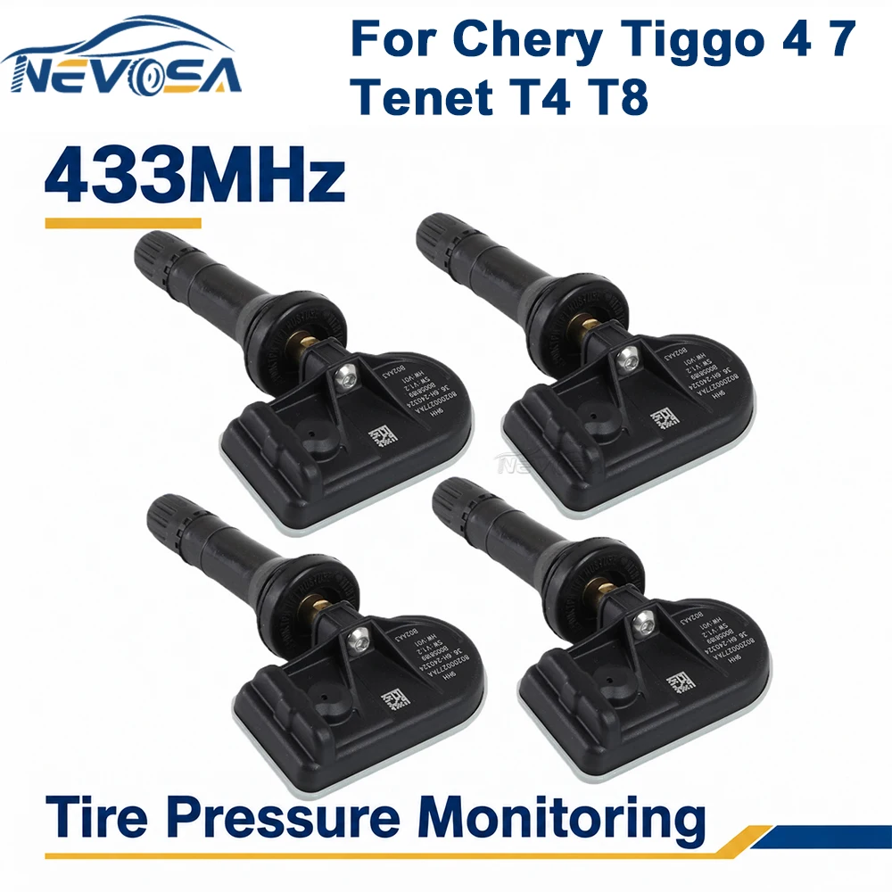TPMS Tire Pressure Sensor For Chery Tiggo 4 7 5X Tenet T4 T8 Fulwin Omoda C5 433MHZ 802000277AA Jaecoo 7 802000121AA