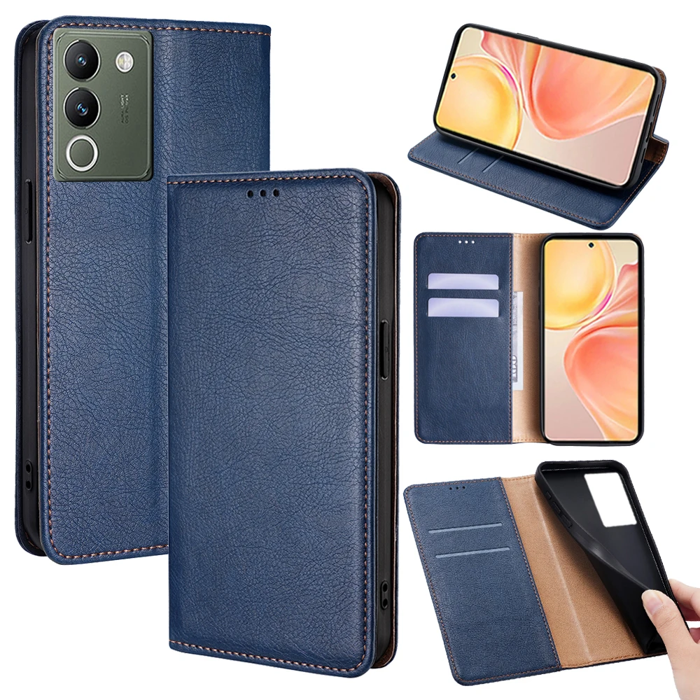 Fashion Magnetic Wallet Phone Case for VIVO V29 Lite V29E V27 V23 V20 V17 V15 Pro SE V23E V21E V21 V19 Neo Flip Cover Card Slots