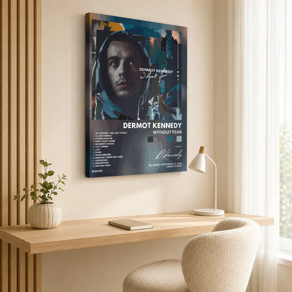 Dermot Kennedy - Without Fear Album Art Framed Canvas Print Poster Personalized Retro Music Wall Paintings Decoration for Bar