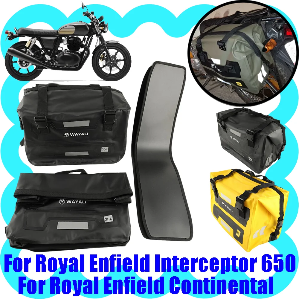 

Для мотоцикла Royal Enfield Interceptor 650 Continental: быстросъемная водонепроницаемая сумка-кофр для багажа, 60 л