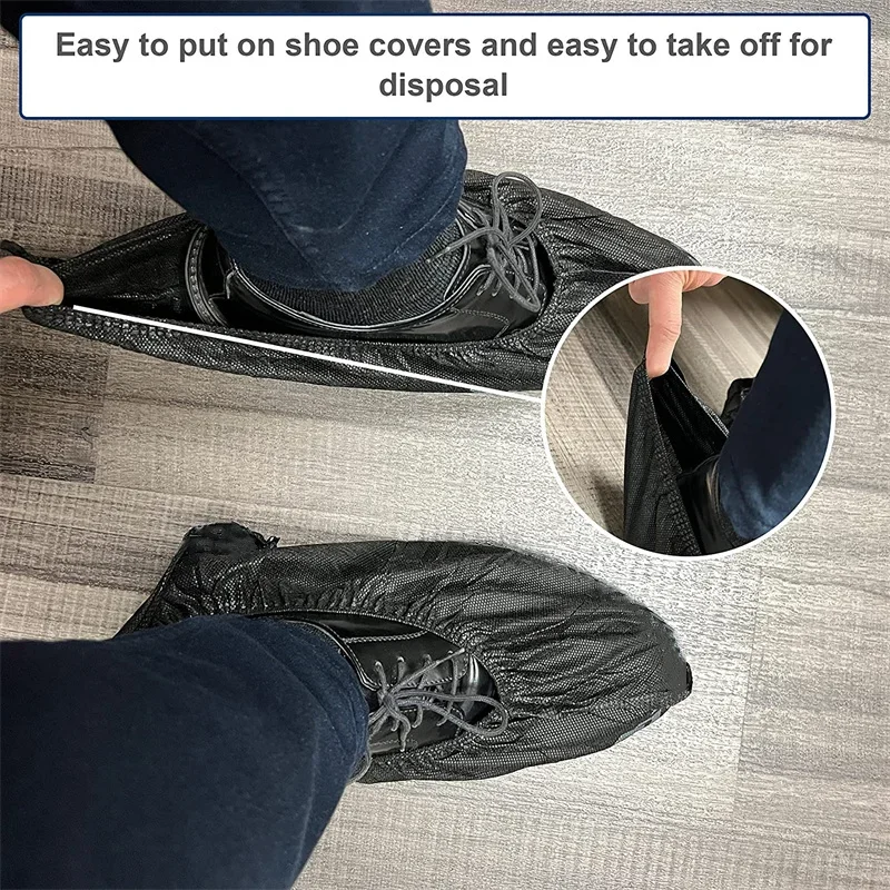 Shoe Covers Disposable 100Pack Non Slip Boot Booties Covers Durable Foot Shoe Protectors for Indoors Outdoors Home Floors Carpet