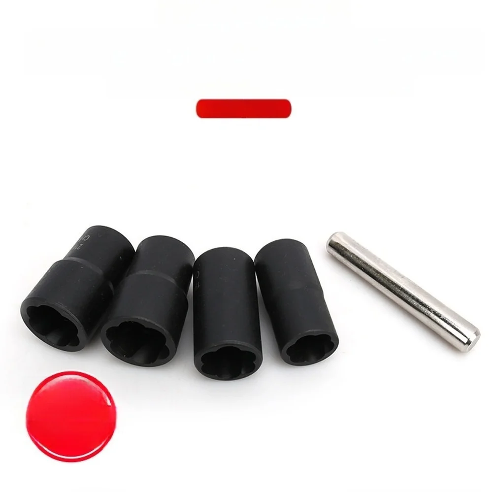 4pcs Car Tire Lug Nut Remover Set 17/19/21/22mm Wheel Locking Stripped Nut Extractor Socket Set Mechanic Tools For Tire Service