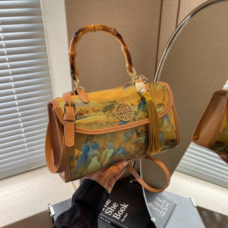 

Classic High-End Diaper Bag For Women Designer Crossbody Handbag Elegant Leather Tote Minimalist Vintage Large Capacity Bag