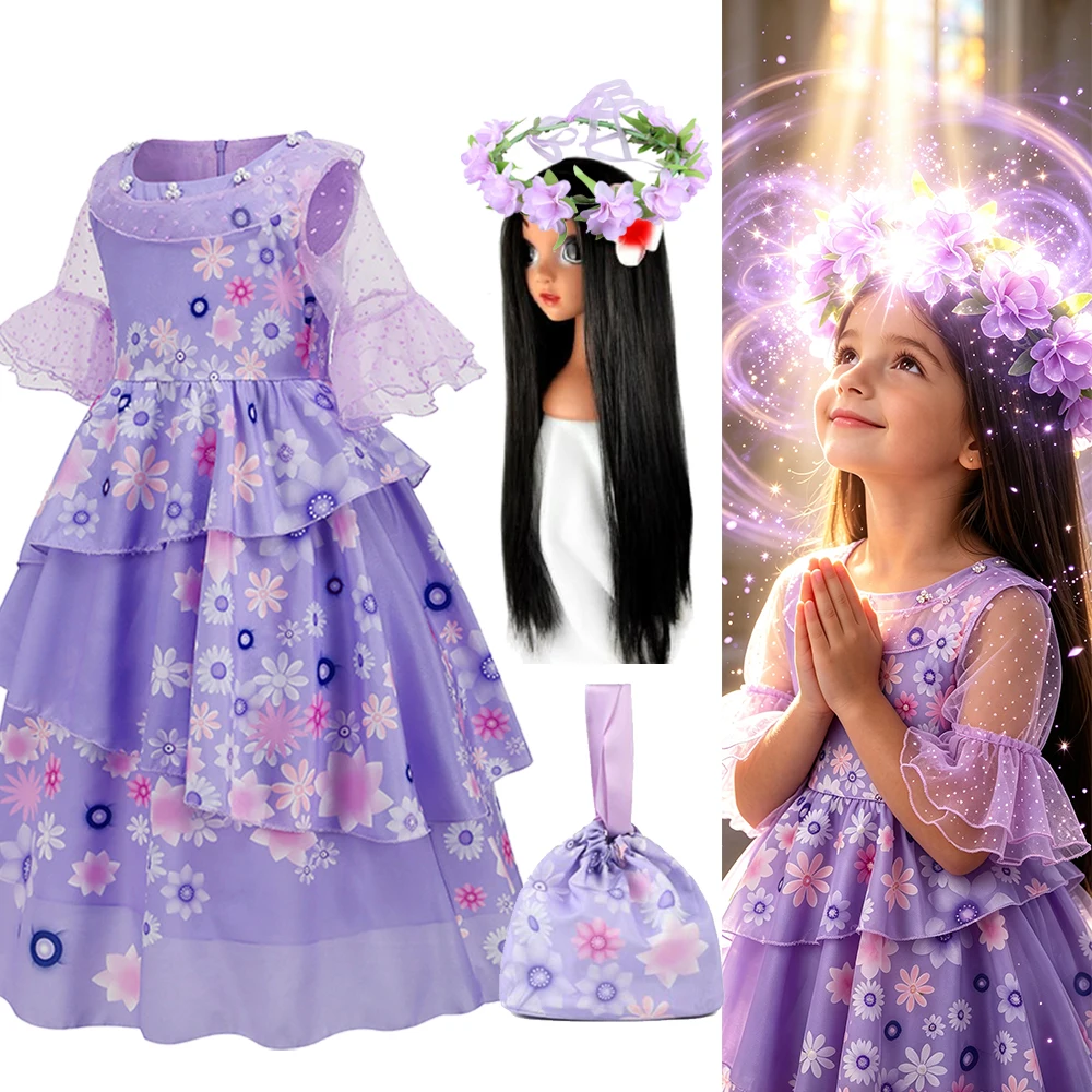 Isabela Costume Kids Birthday Flower Girl Dress 3 4 5 6 7 8 Years