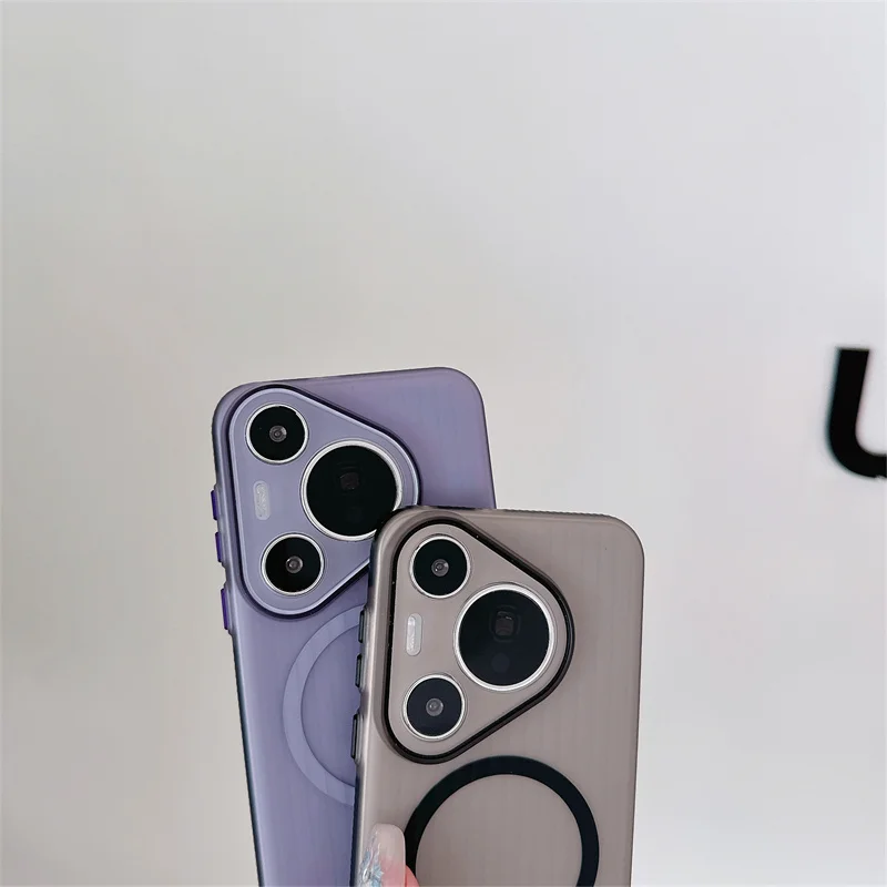 Corrugated magnetic phone case for Huawei Pura 70 Pro Plus Ultra Magsafe wireless charging anti drop protection cover bumper
