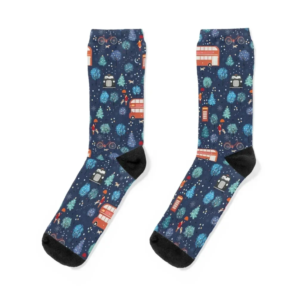 London Christmas Socks kawaii Rugby Women Socks Men's