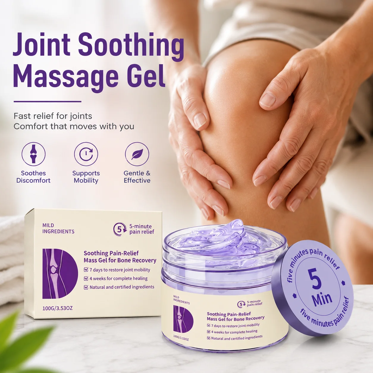 Joint Soothing Gel Body Massage Gel For Daily Joint Knee Shoulder Care,Relax Relief Topical Discomfort Joint Flexibility Support