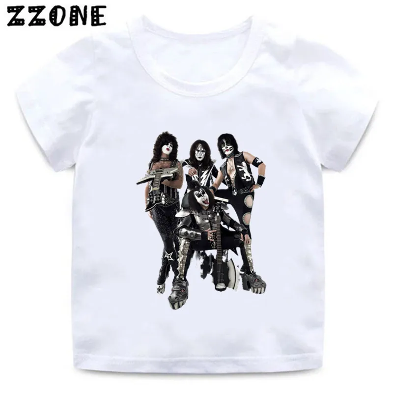 Hot Sale Stormtrooper Fans Kiss Rock Band Print Kids T shirts Boys Clothes Baby Girls Tops Children Summer Short Sleeve T-shirts